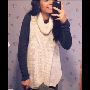 White turtleneck vest sweater